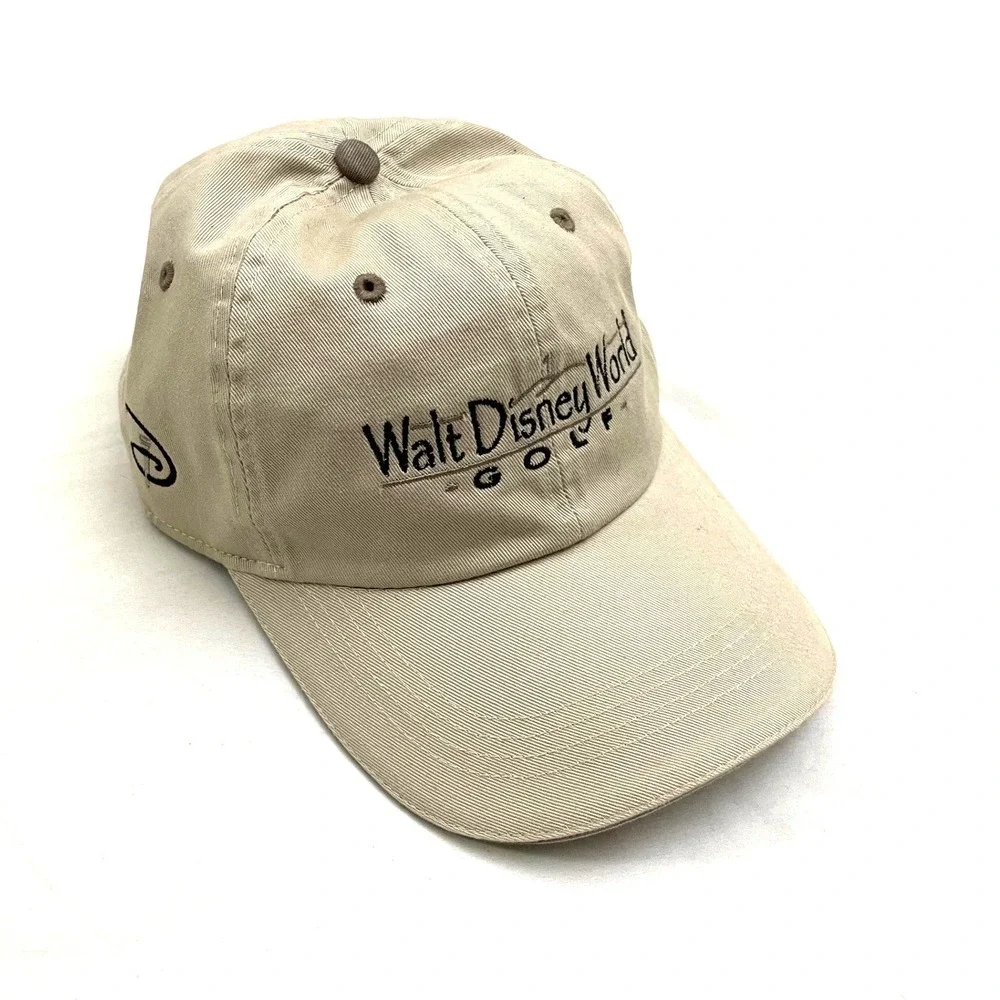 Vintage Walt Disney World Ahead Golf Hat Cap Beige NWOT